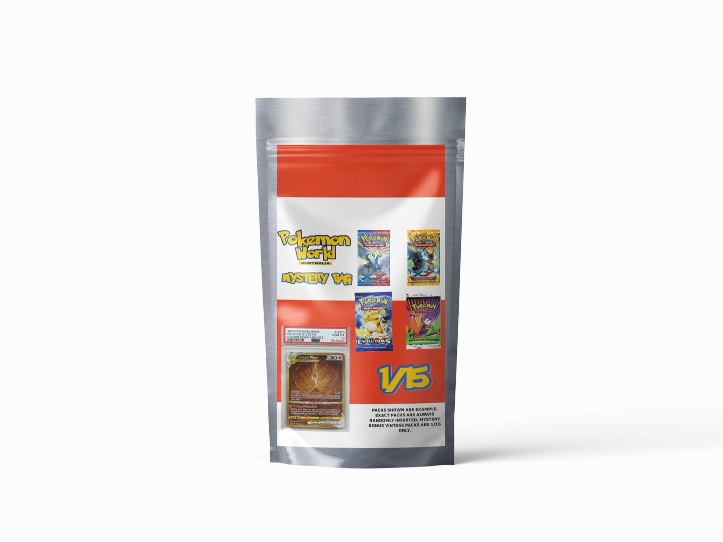 PokeWorld Mystery Bag 2.0 (5 BOOSTER PACKS + 1 SLAB)